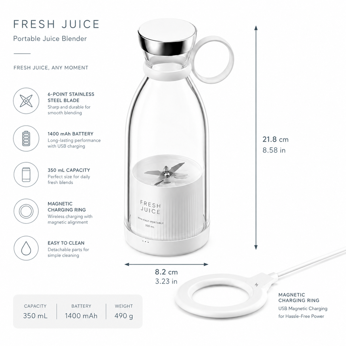 WHITE Portable blender